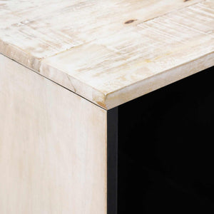 Sideboard Weiß Mango Massivholz 80 cm