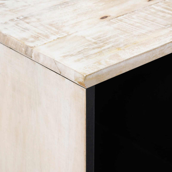 Sideboard Weiß Mango Massivholz 80 cm