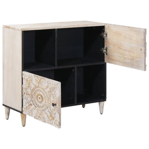 Sideboard Weiß Mango Massivholz 80 cm