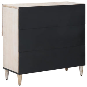 Sideboard Weiß Mango Massivholz 80 cm