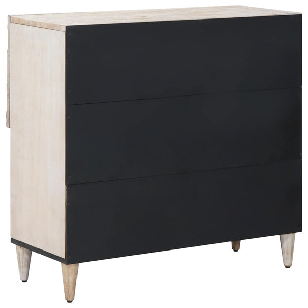 Sideboard Weiß Mango Massivholz 80 cm