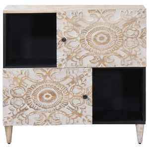 Sideboard Weiß Mango Massivholz 80 cm