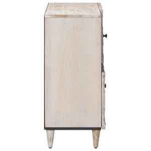 Sideboard Weiß Mango Massivholz 80 cm