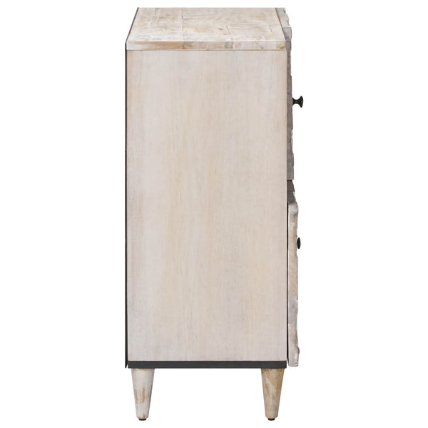 Sideboard Weiß Mango Massivholz 80 cm