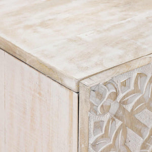Weißes Mango Sideboard mit Regal 90cm