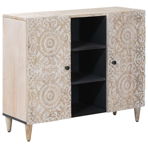 Weißes Mango Sideboard mit Regal 90cm