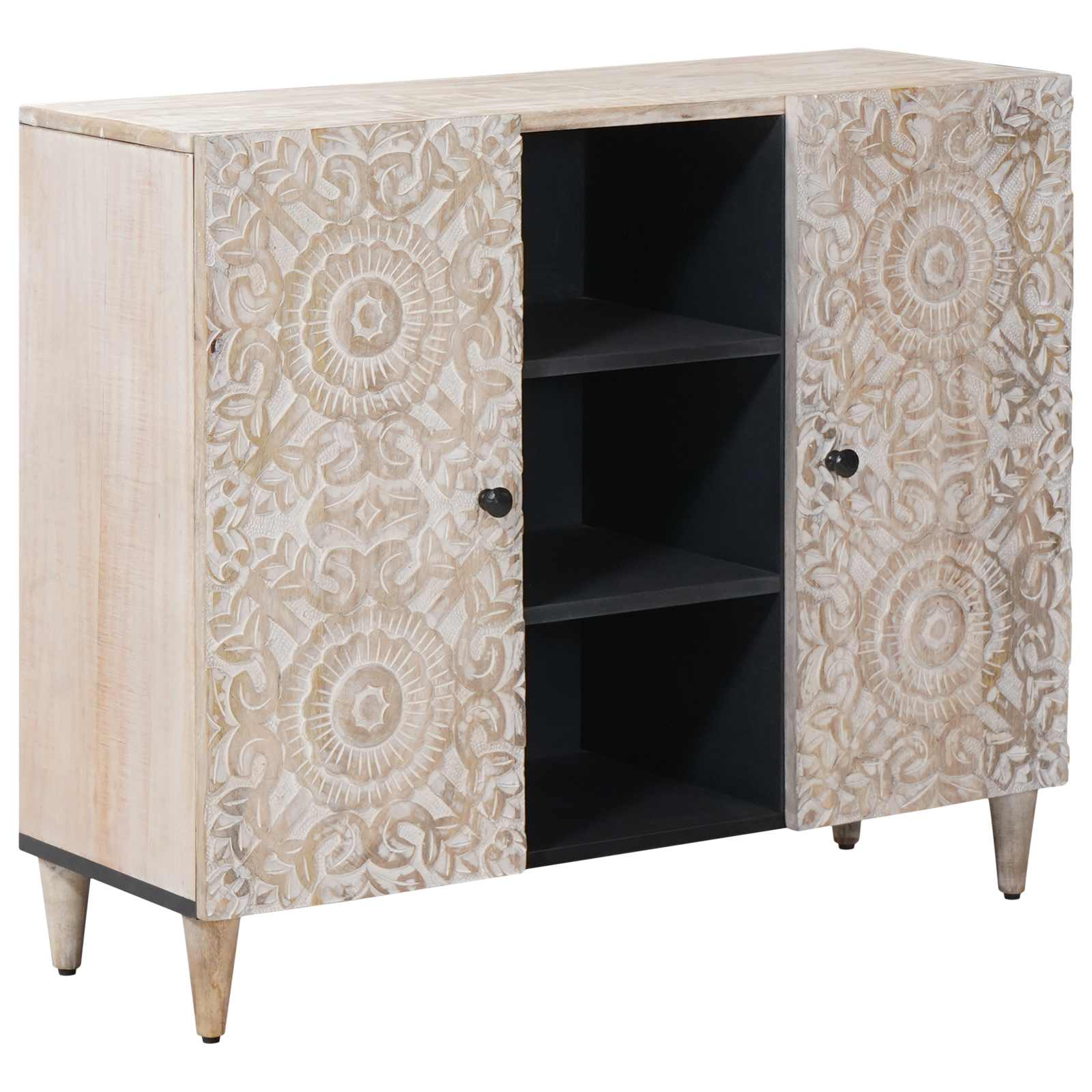 Weißes Mango Sideboard mit Regal 90cm