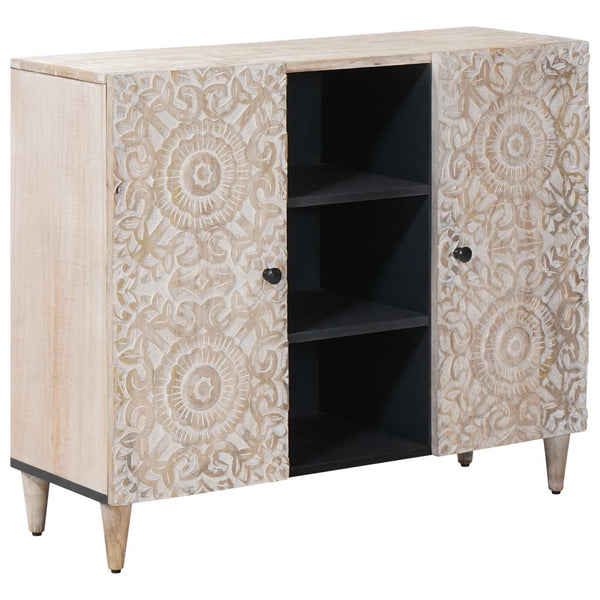 Weißes Mango Sideboard mit Regal 90cm