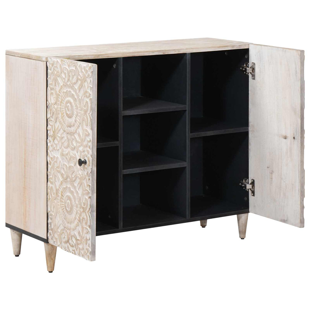 Weißes Mango Sideboard mit Regal 90cm