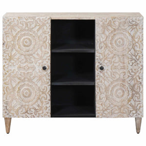 Weißes Mango Sideboard mit Regal 90cm