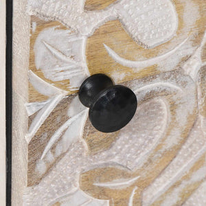 Weißer Hochschrank mit Regal Mango Massivholz