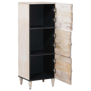 Weißer Hochschrank mit Regal Mango Massivholz