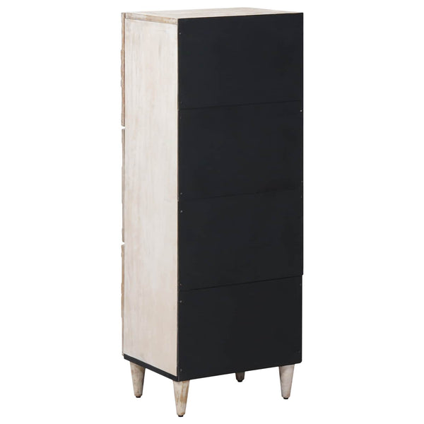 Weißer Hochschrank mit Regal Mango Massivholz