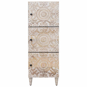 Weißer Hochschrank mit Regal Mango Massivholz
