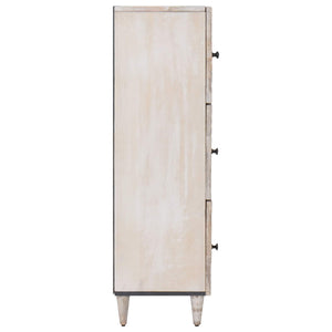Weißer Hochschrank mit Regal Mango Massivholz