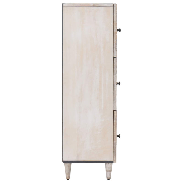 Weißer Hochschrank mit Regal Mango Massivholz