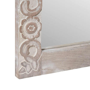 Rechteckiger Wandspiegel Weiß 70x50cm Mango Massivholz