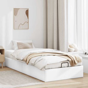 Ottoman Bett Weiß 80x200 cm Kunstleder