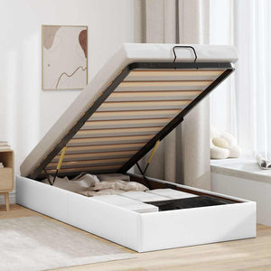 Ottoman Bett Weiß 80x200 cm Kunstleder