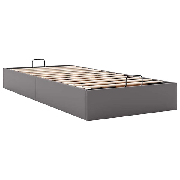 Ottomanbett Grau 80x200 cm Kunstleder