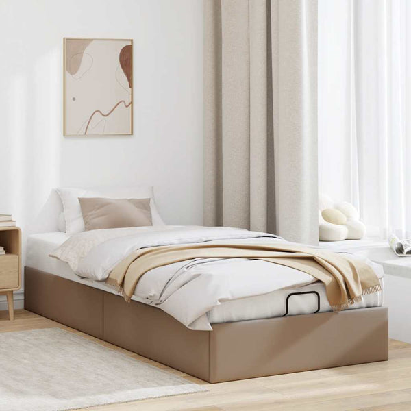Ottoman Bett 80x200cm Cappuccino-Braun Kunstleder
