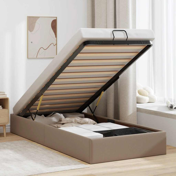 Ottoman Bett 80x200cm Cappuccino-Braun Kunstleder