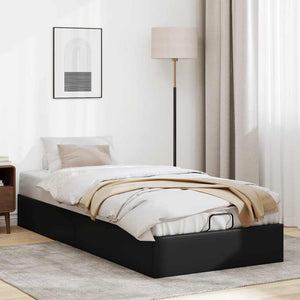 Ottoman Bett Schwarz 90x190 cm Kunstleder