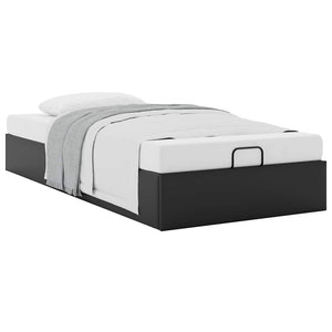Ottoman Bett Schwarz 90x190 cm Kunstleder