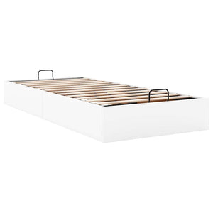 Ottoman Bett Weiß 90x190 cm Kunstleder