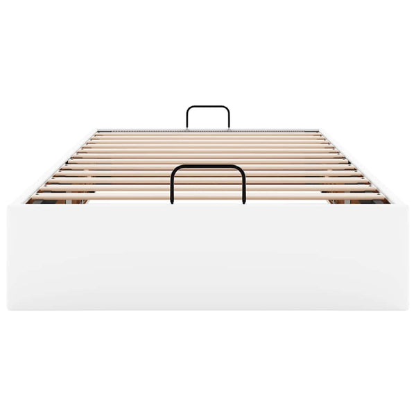 Ottoman Bett Weiß 90x190 cm Kunstleder