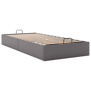 Ottoman Bett Grau 90x190 cm Kunstleder