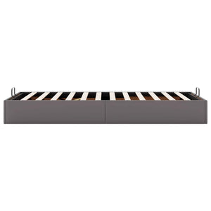 Ottoman Bett Grau 90x190 cm Kunstleder