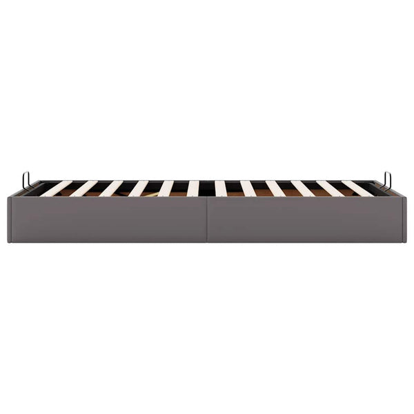 Ottoman Bett Grau 90x190 cm Kunstleder