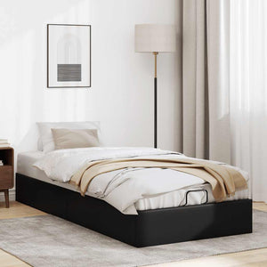 Ottoman Bett Schwarz 90x200 cm Kunstleder
