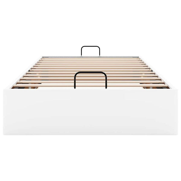 Ottoman Bett Weiß 90x200 cm Kunstleder