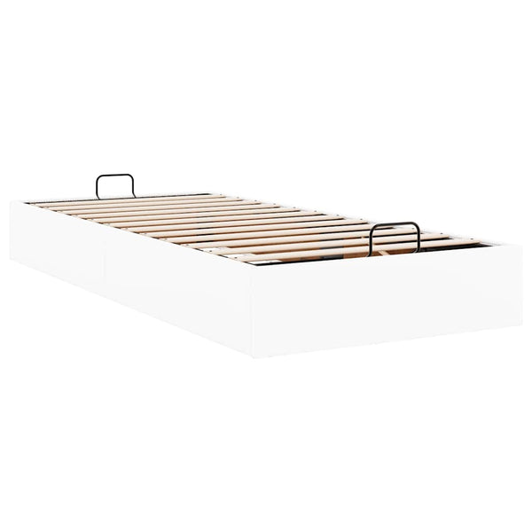 Ottoman Bett Weiß 90x200 cm Kunstleder