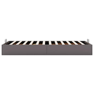 Ottoman Bett Grau 90x200 cm Kunstleder
