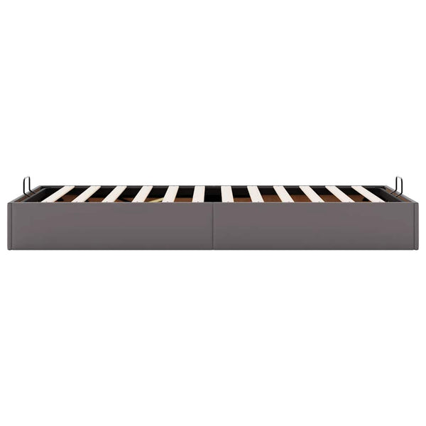 Ottoman Bett Grau 90x200 cm Kunstleder