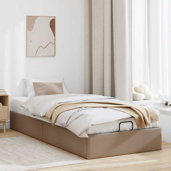 Ottoman Bett 90x200cm Cappuccino-Braun Kunstleder