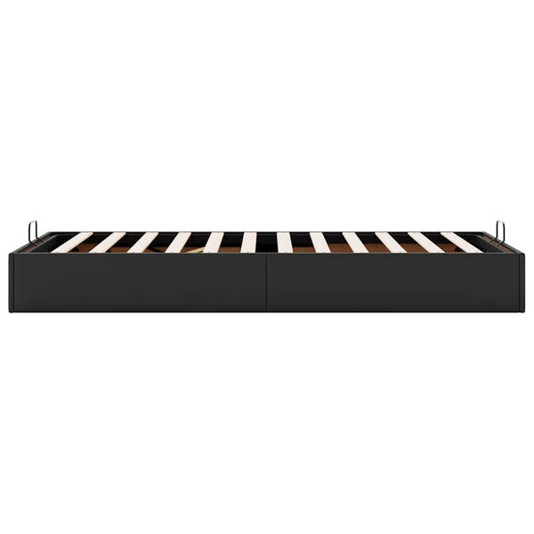 Ottoman Bett Schwarz 100x200 cm Kunstleder