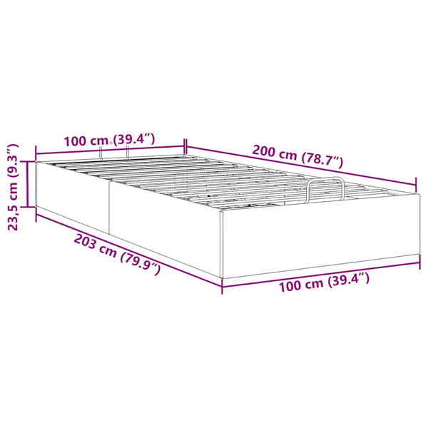 Ottoman Bett 100x200 cm Kunstleder Weiß