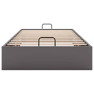 Ottoman Bett Grau 100x200 cm Kunstleder