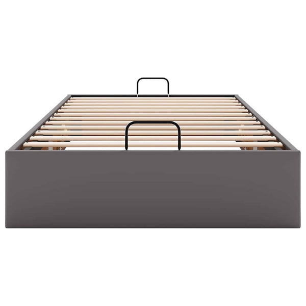Ottoman Bett Grau 100x200 cm Kunstleder