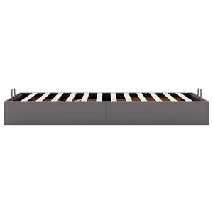 Ottoman Bett Grau 100x200 cm Kunstleder