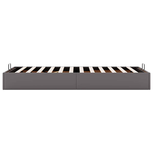 Ottoman Bett Grau 100x200 cm Kunstleder