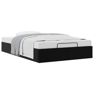 Ottoman Bett 120x190 cm Kunstleder Schwarz