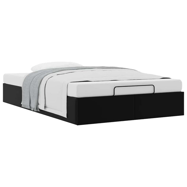 Ottoman Bett 120x190 cm Kunstleder Schwarz