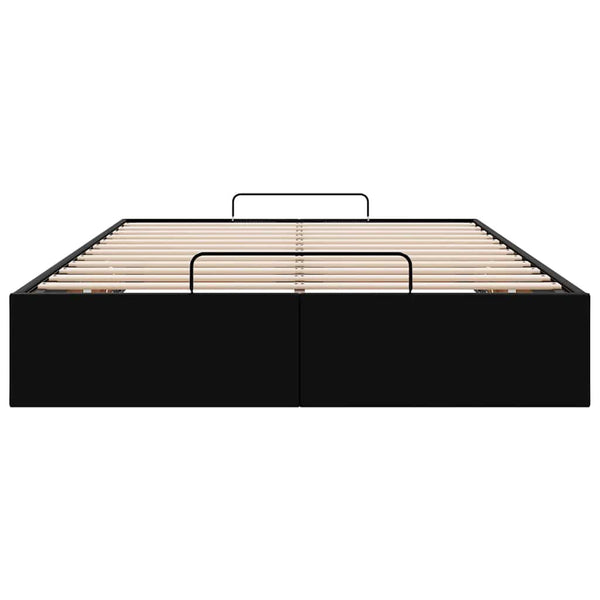 Ottoman Bett 120x190 cm Kunstleder Schwarz