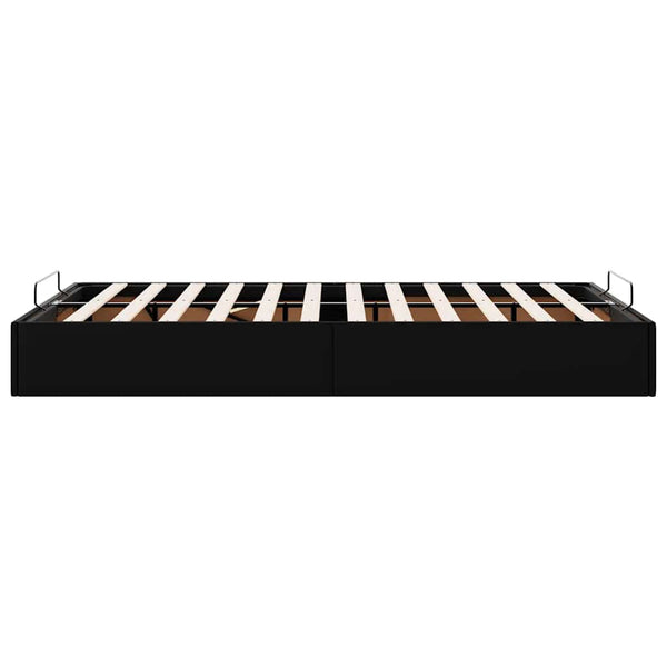 Ottoman Bett 120x190 cm Kunstleder Schwarz
