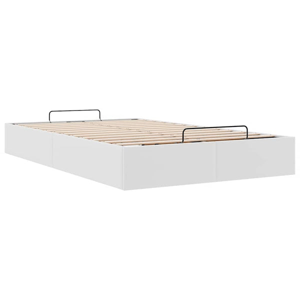 Ottoman Bett Weiß Kunstleder 120x190 cm